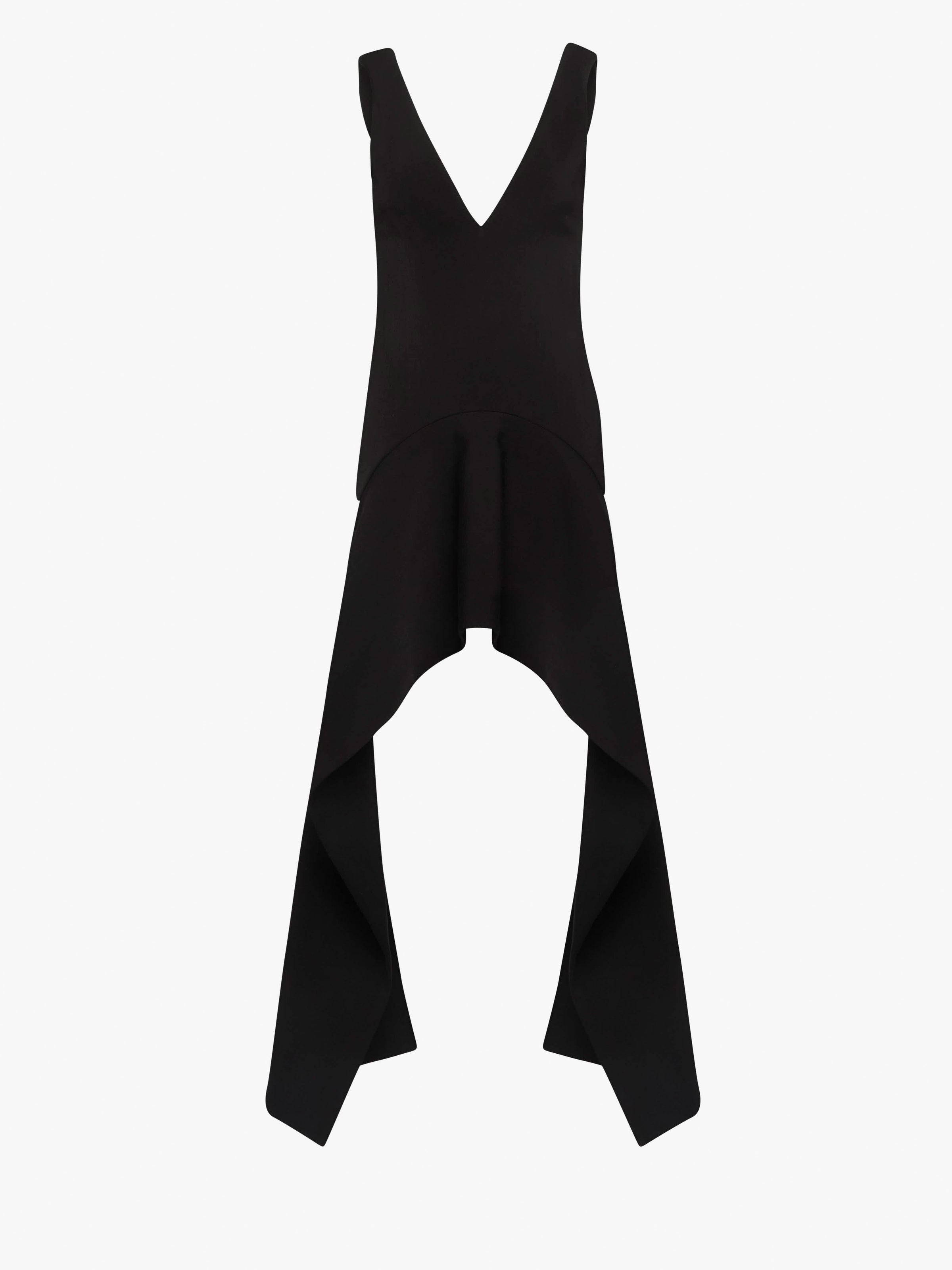 CL_V NECK DRAPED HEM MINI DRESS - BLACK_DR0478PG1580