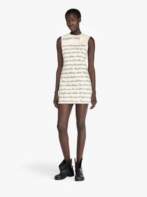 TEXT' PRINT MINI SHIFT DRESS