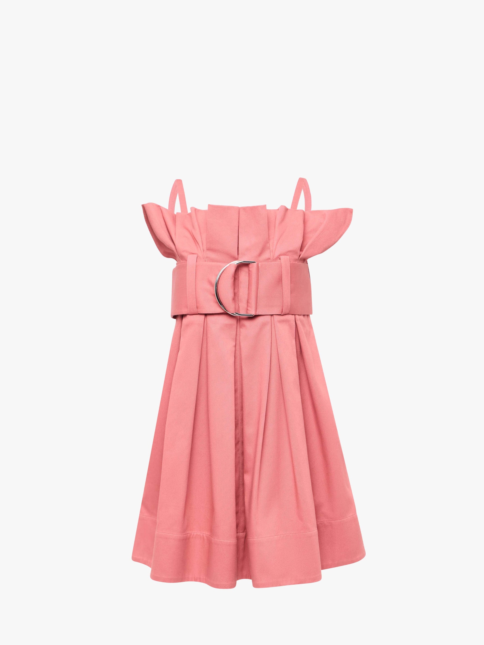 PLEATED D-RING MINI DRESS