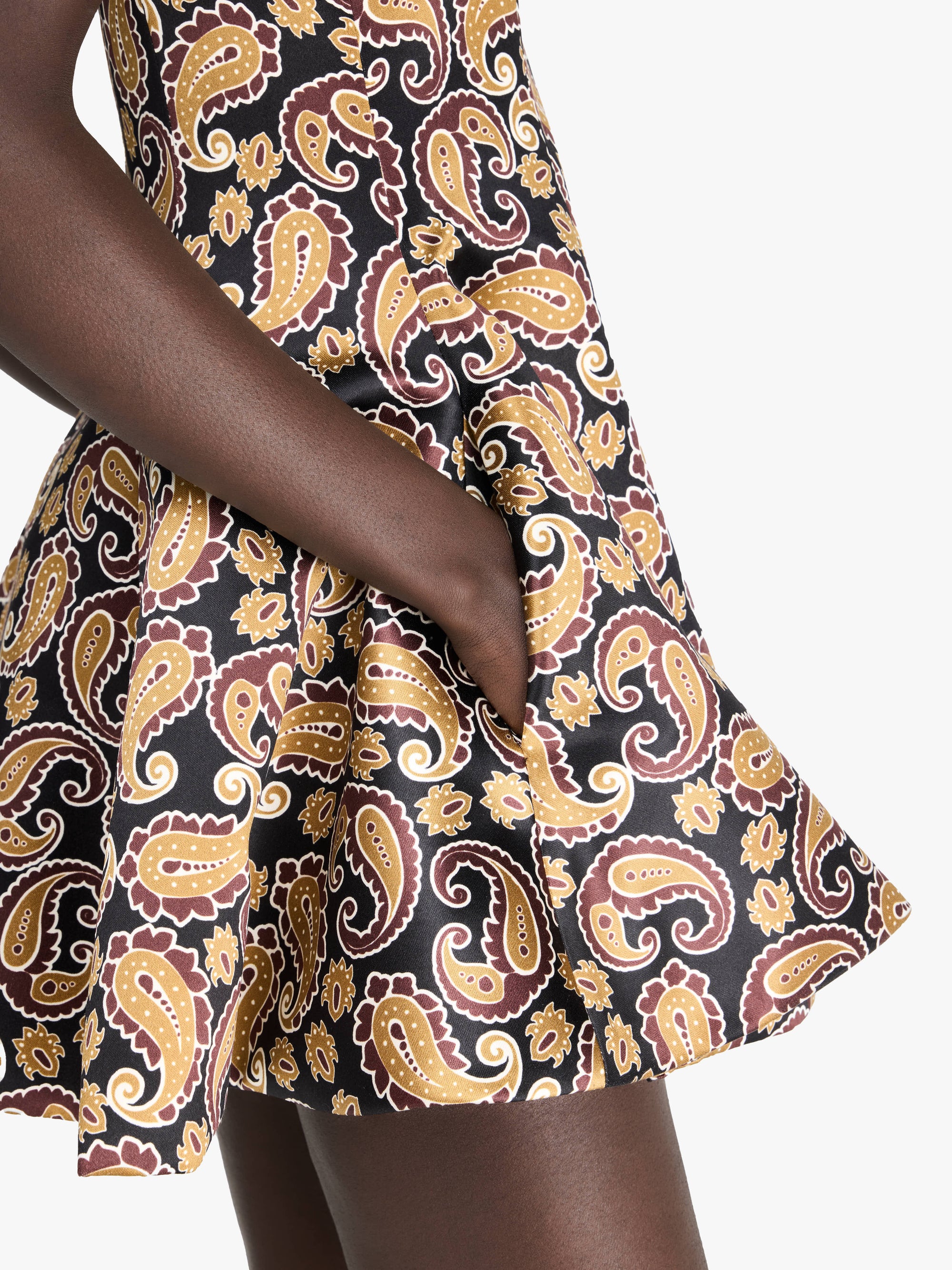 PAISLEY' PRINT CIRCLE-SKIRT DRESS