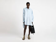 side knot shirt dress powder blue Model Detail 1
