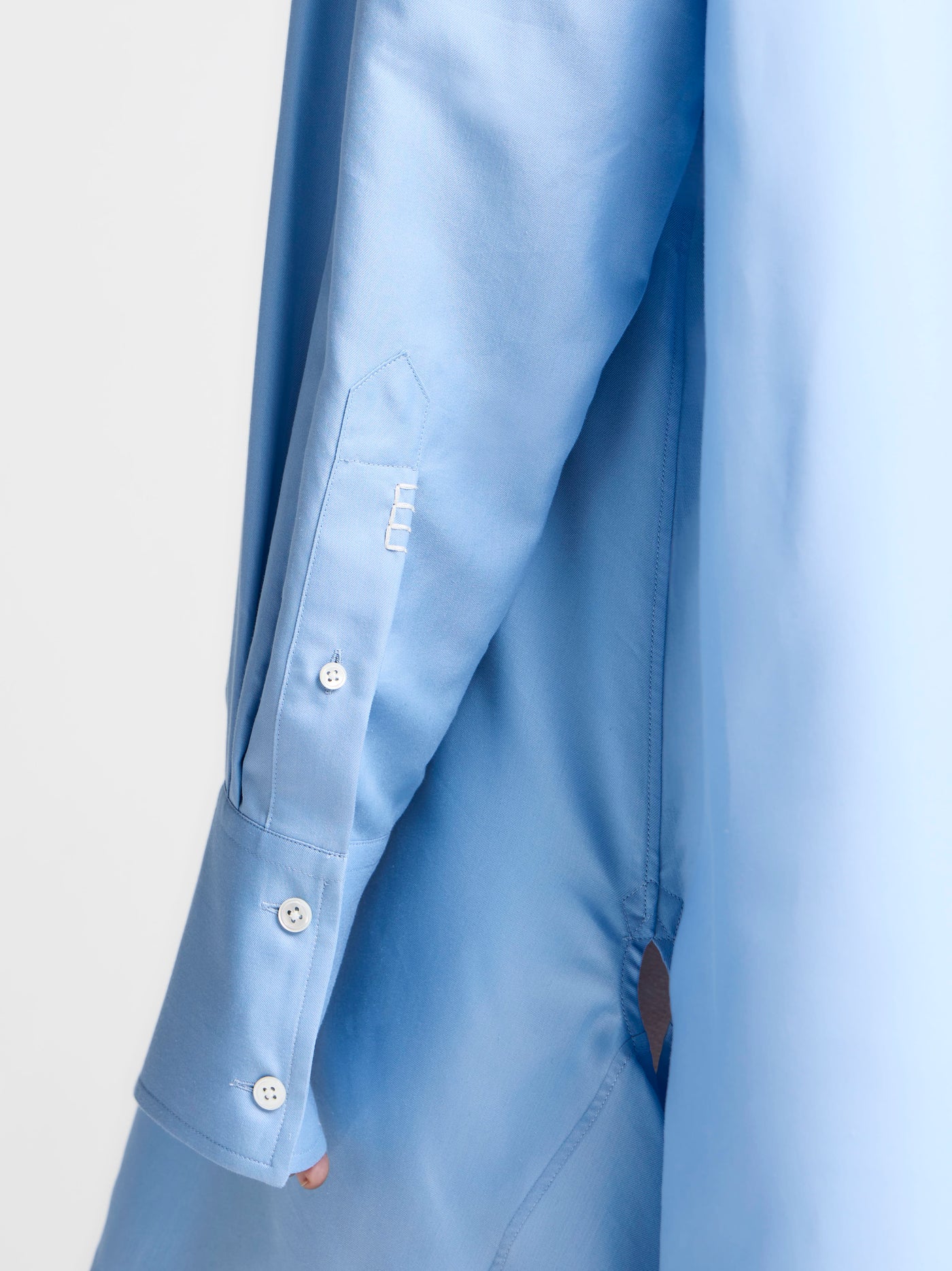 WOMENS SIDE KNOT SHIRT DRESS IN CORNFLOWER BLUE