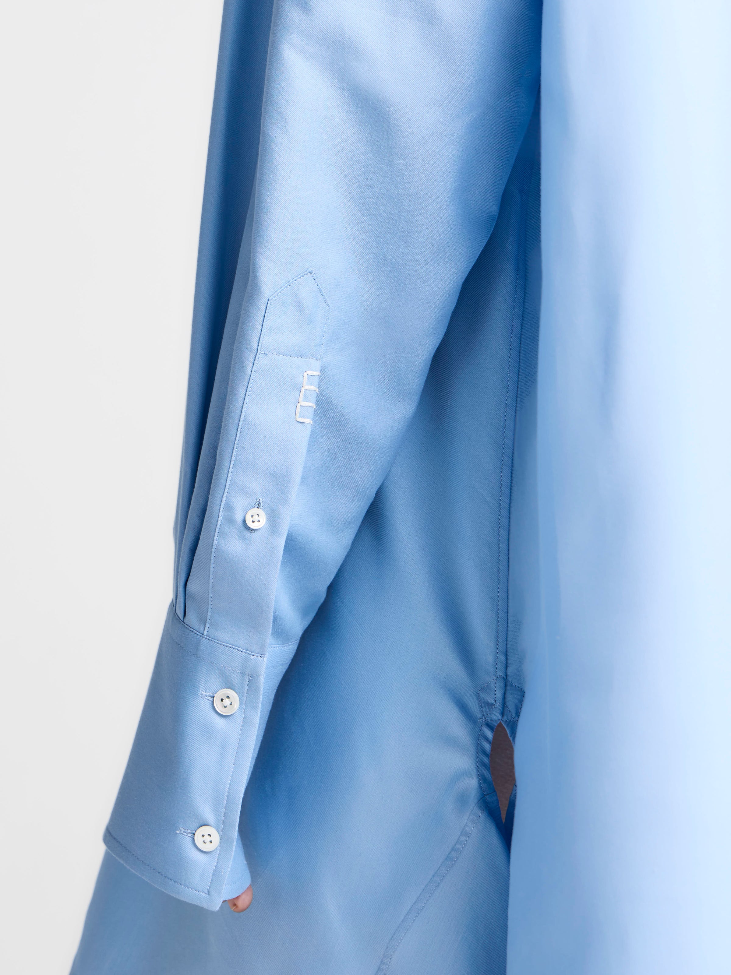 WOMENS SIDE KNOT SHIRT DRESS IN CORNFLOWER BLUE