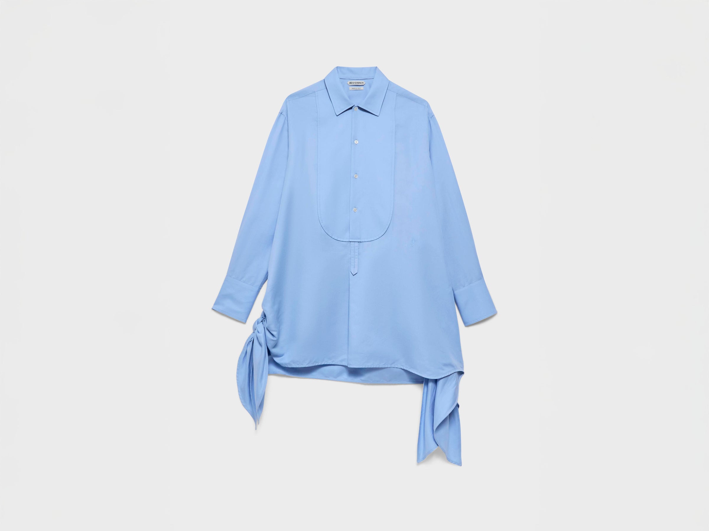 WOMENS SIDE KNOT SHIRT DRESS IN CORNFLOWER BLUE