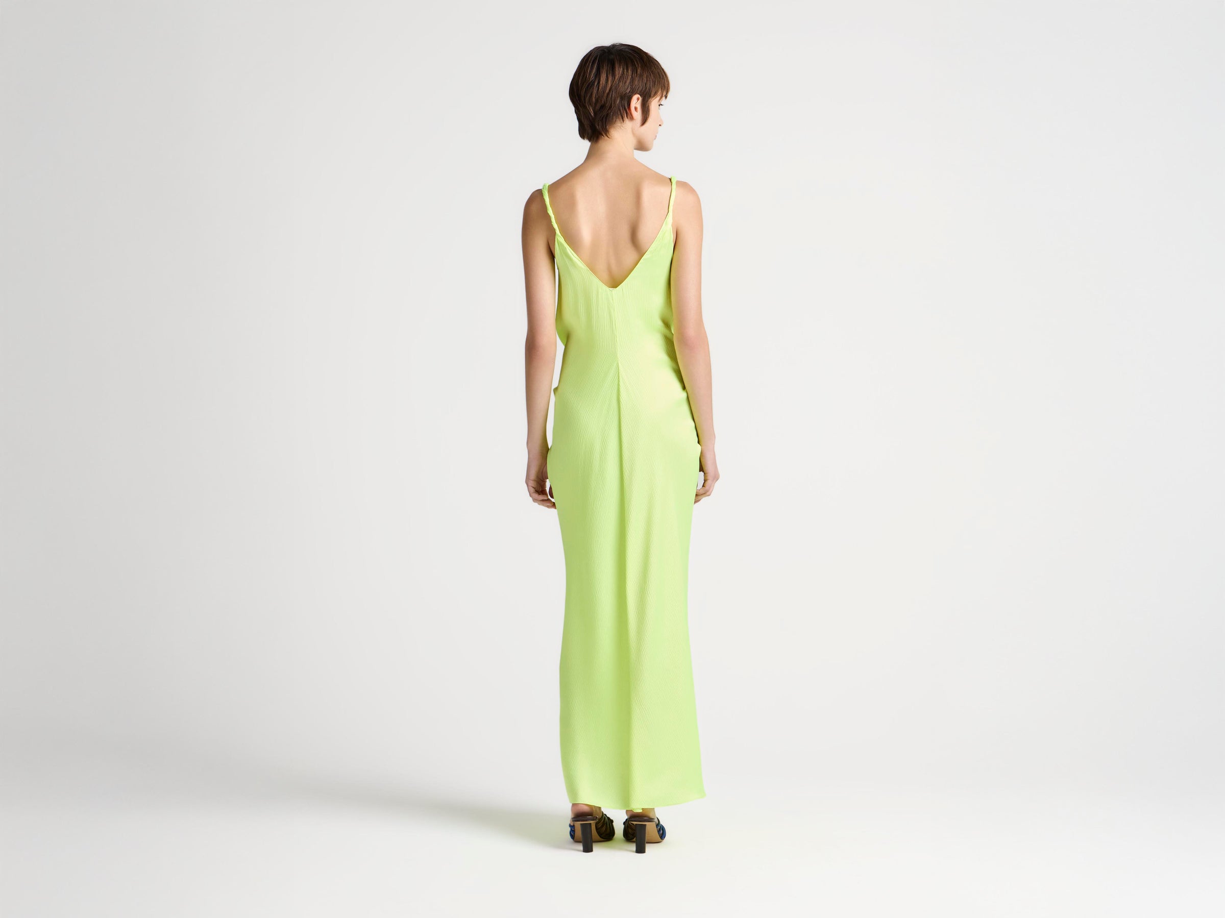 WOMENS KNOTTED WAIST LONGLINE DRESS IN FLURO YELLOW