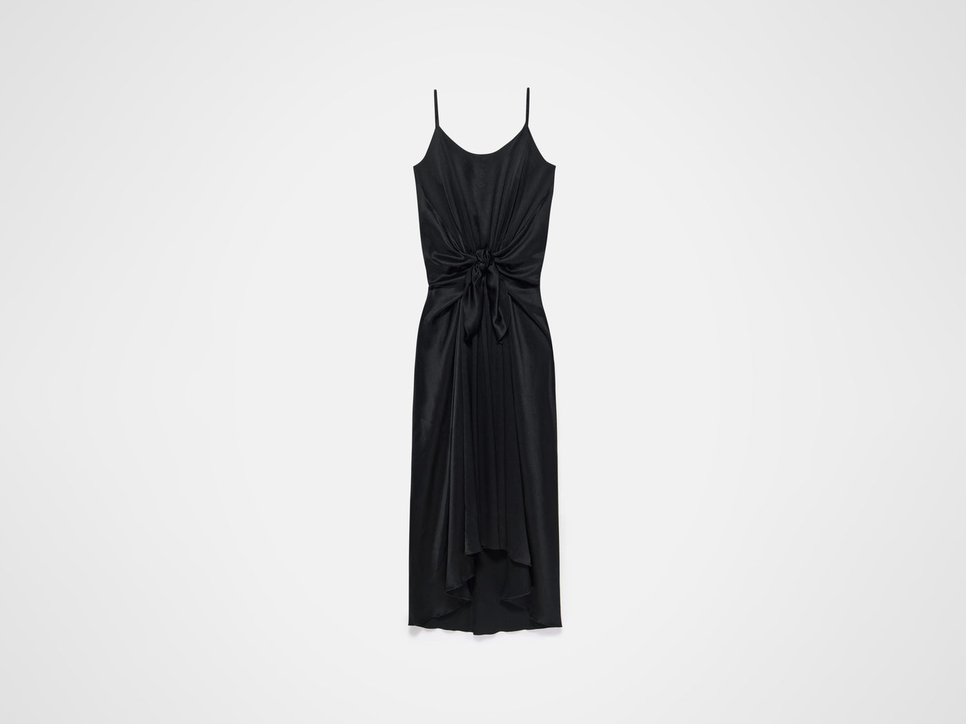 waist knot dress black Product Front 6