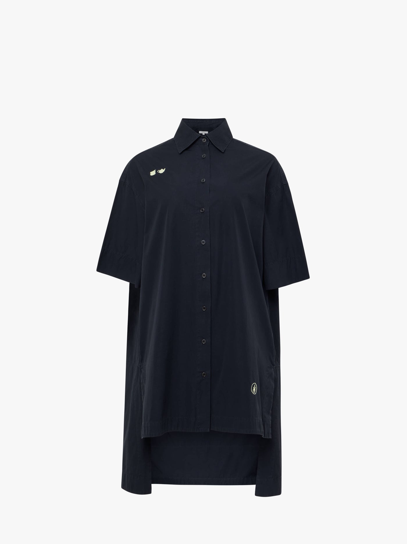 CL_SHORT SLEEVE STEP HEM SHIRT DRESS - WASHED BLACK_DR0504PG1823