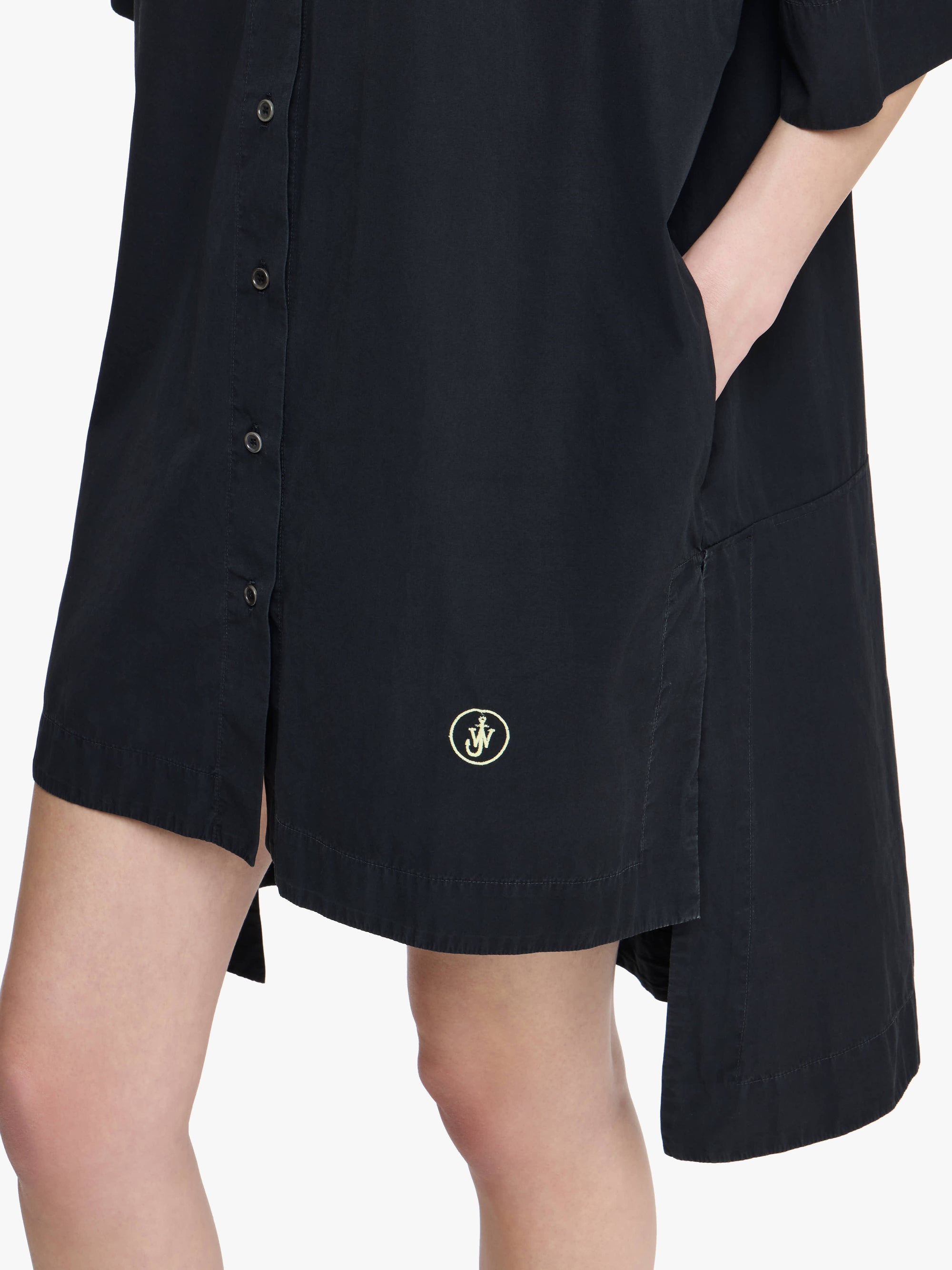 SHORT SLEEVE STEP HEM SHIRT DRESS