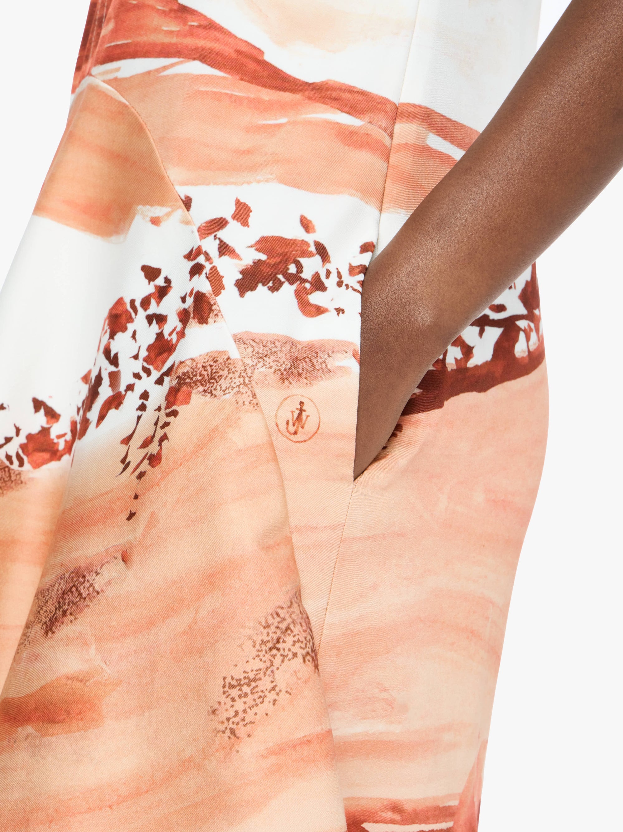 PRINTED V-NECK MINI DRESS