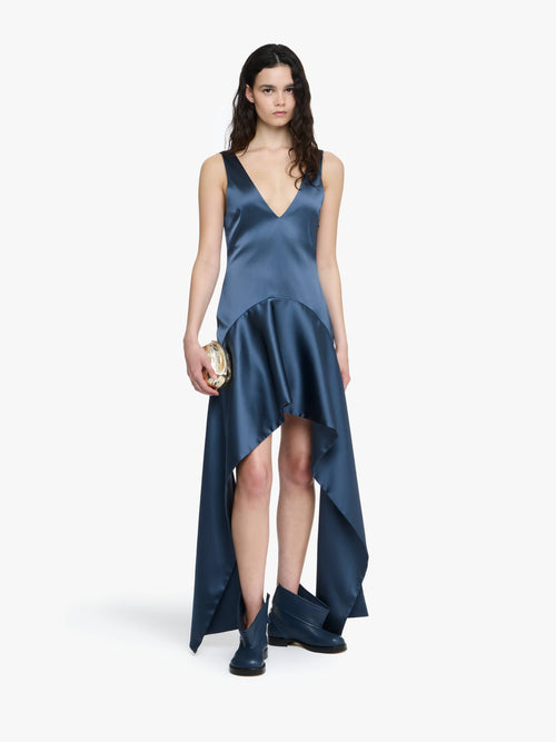 V-NECK DRAPED MINI DRESS