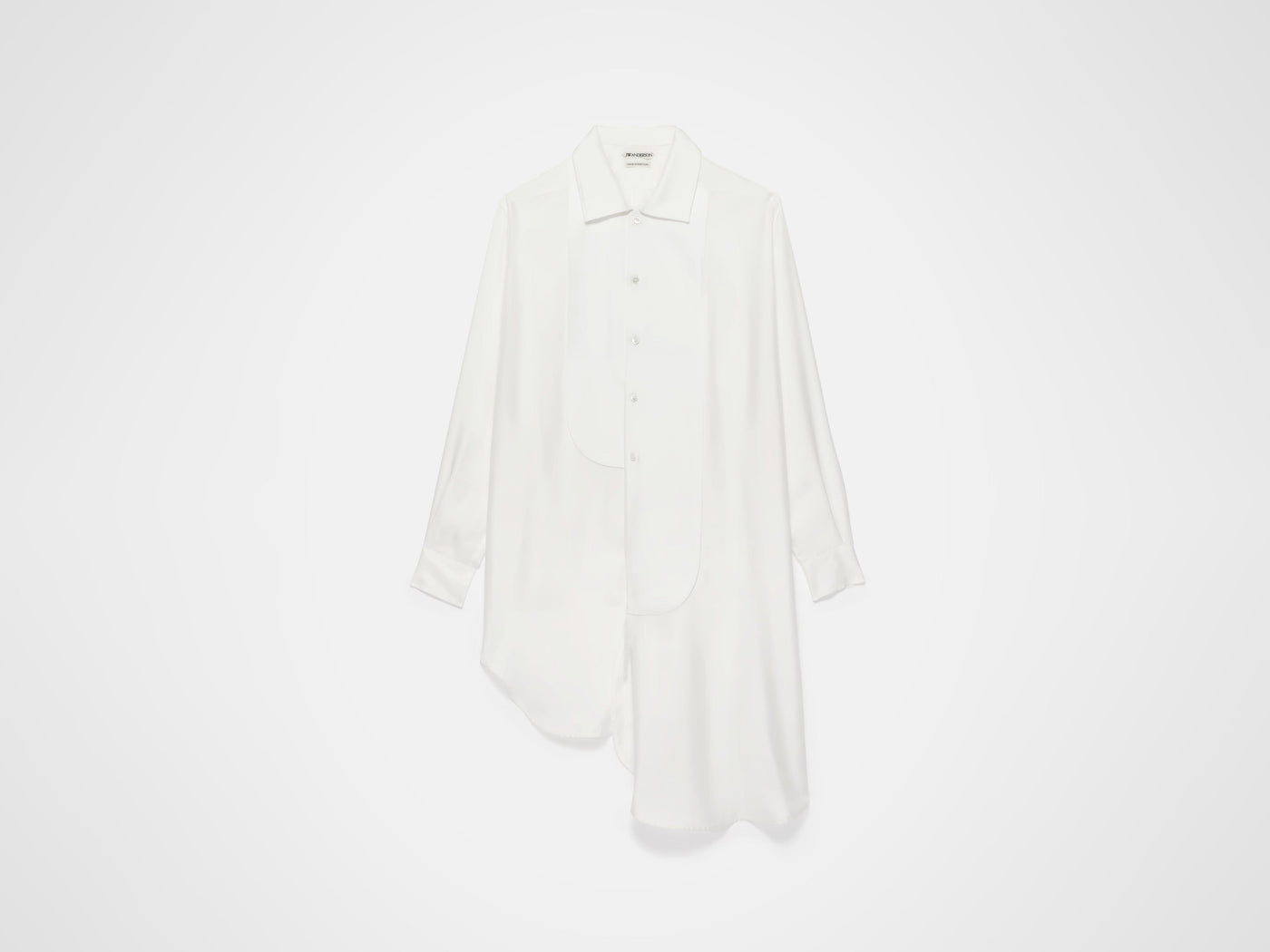 WOMENS TUXEDO DRAPE SILK DRESS IN OFF-WHITE