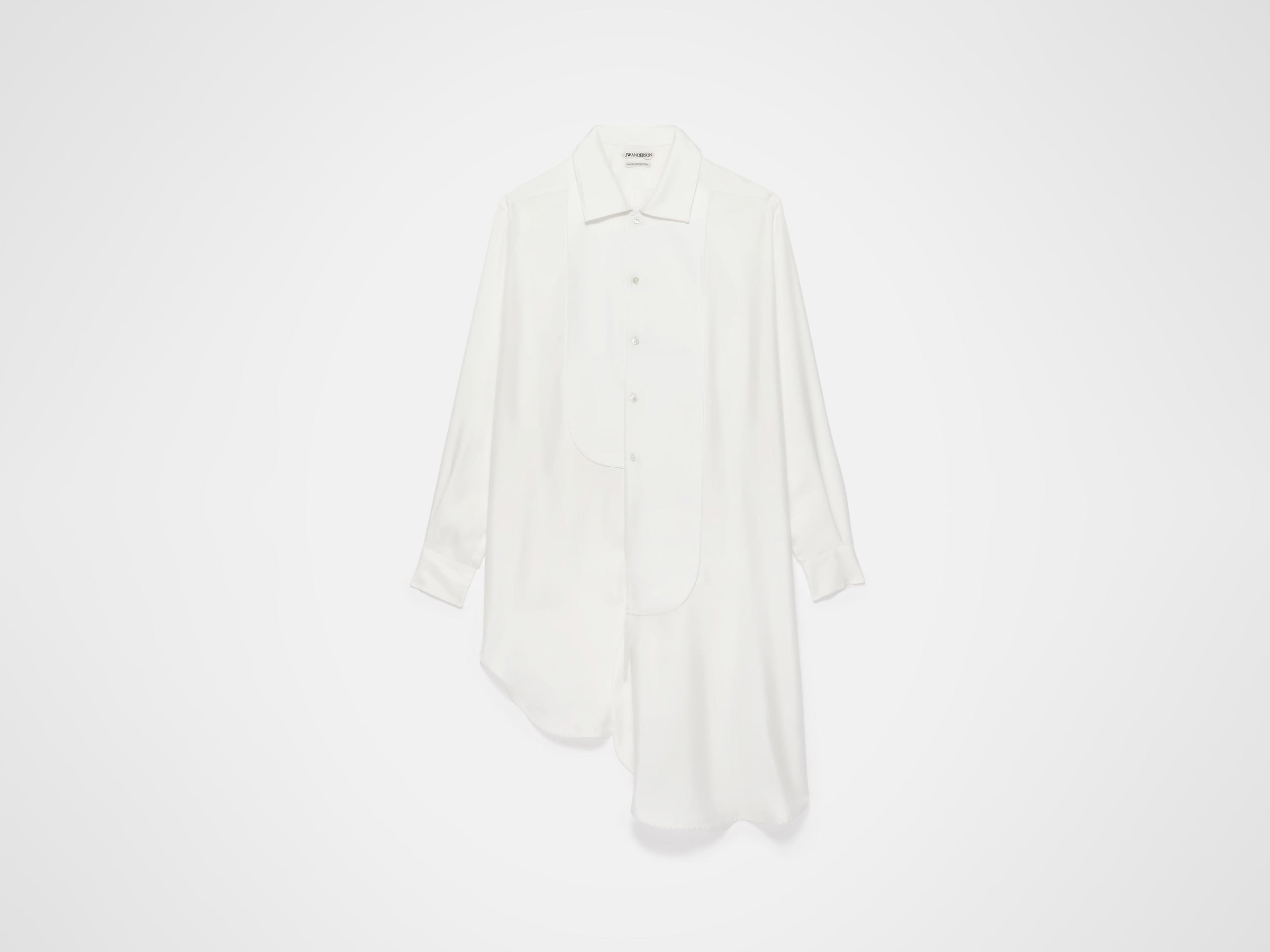 WOMENS TUXEDO DRAPE SILK DRESS IN OFF-WHITE