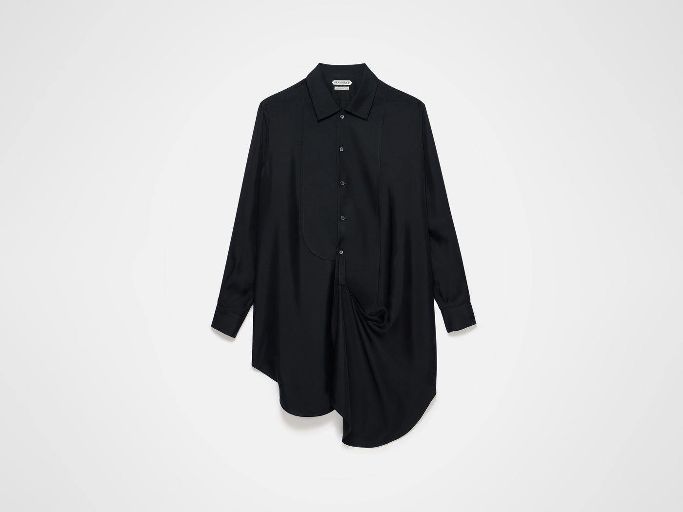 tuxedo drape dress black Product Front 4