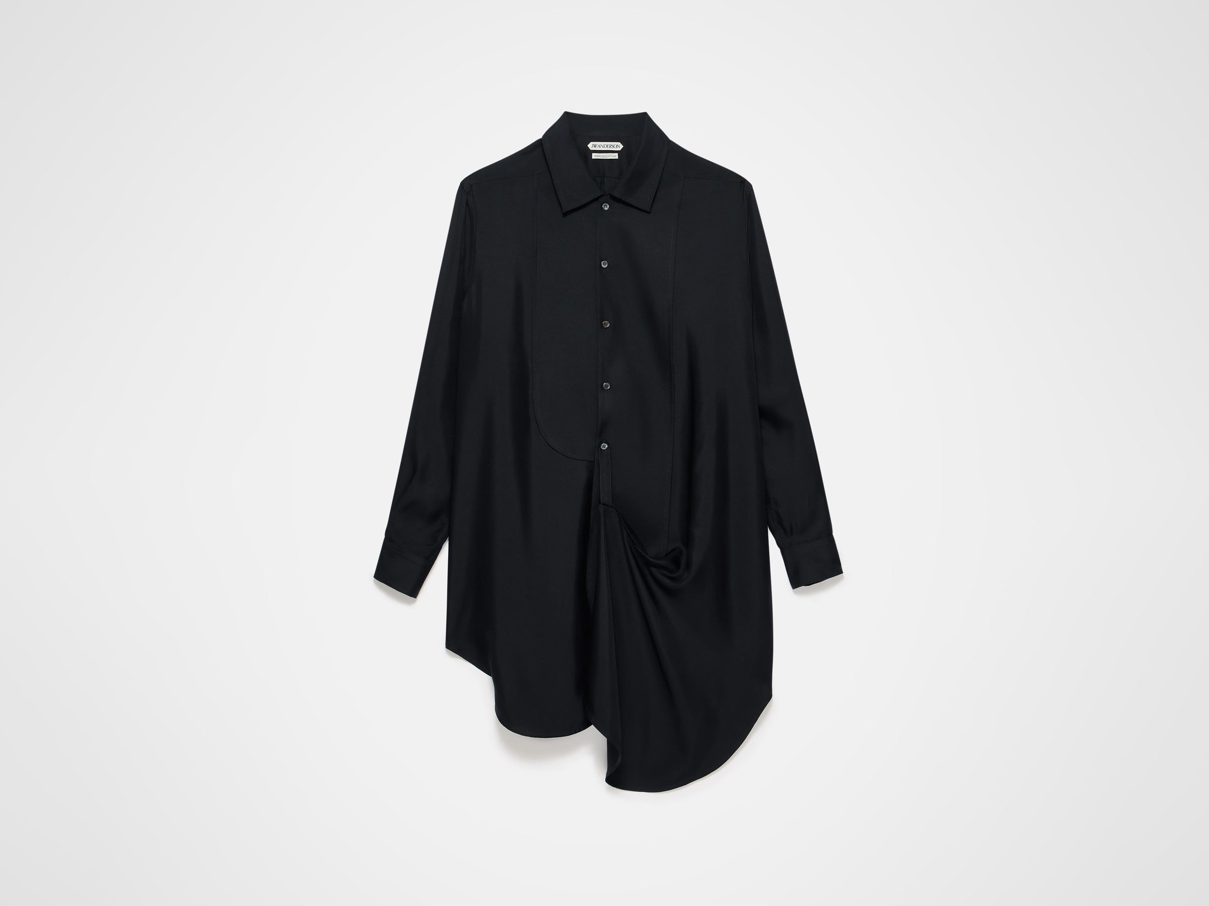 tuxedo drape dress black Product Front 4