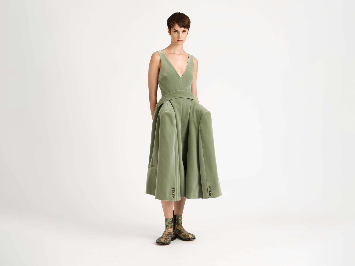 artichoke green dress Montrose Lightweight Plaid Dress Artichoke Green