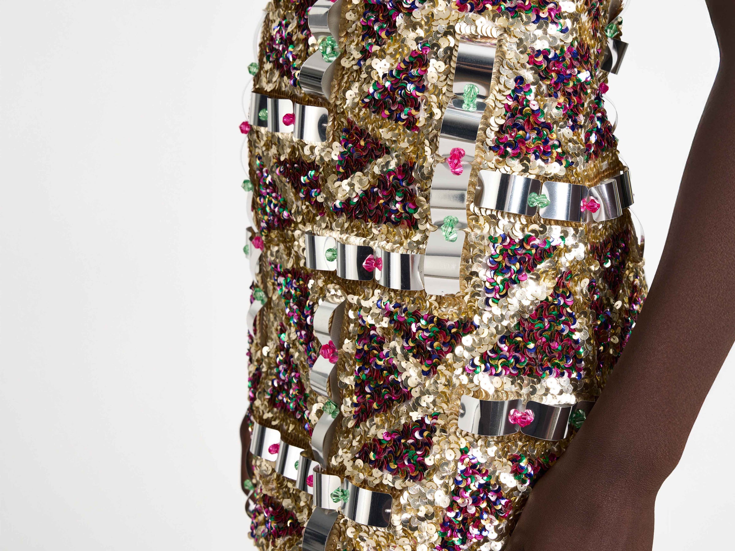 embellished mini dress pink multi Model Detail 9