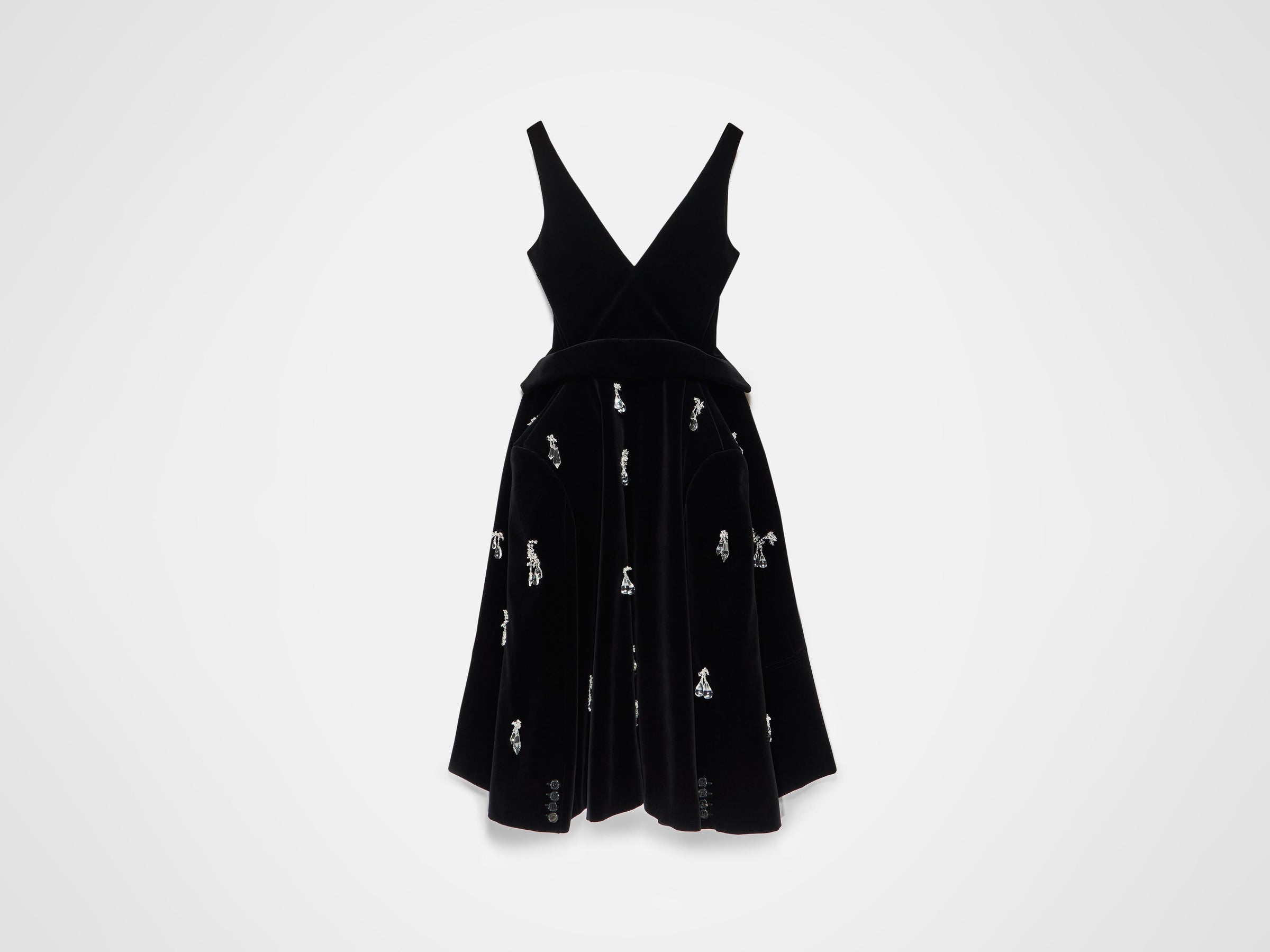 structured embellished dress black Product Front 7