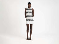 embellished dress black off white Model Front 1