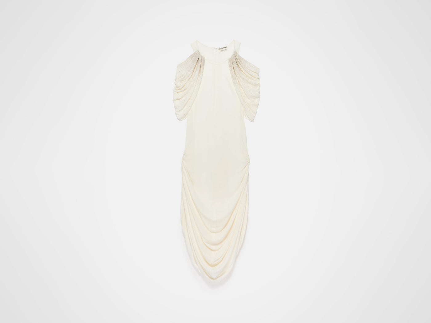 beaded sleeve dress ivory Product Front 7