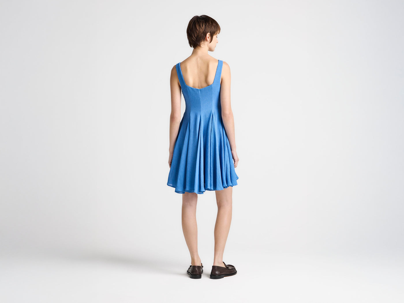 WOMENS BABYDOLL DRESS IN CORNFLOWER BLUE