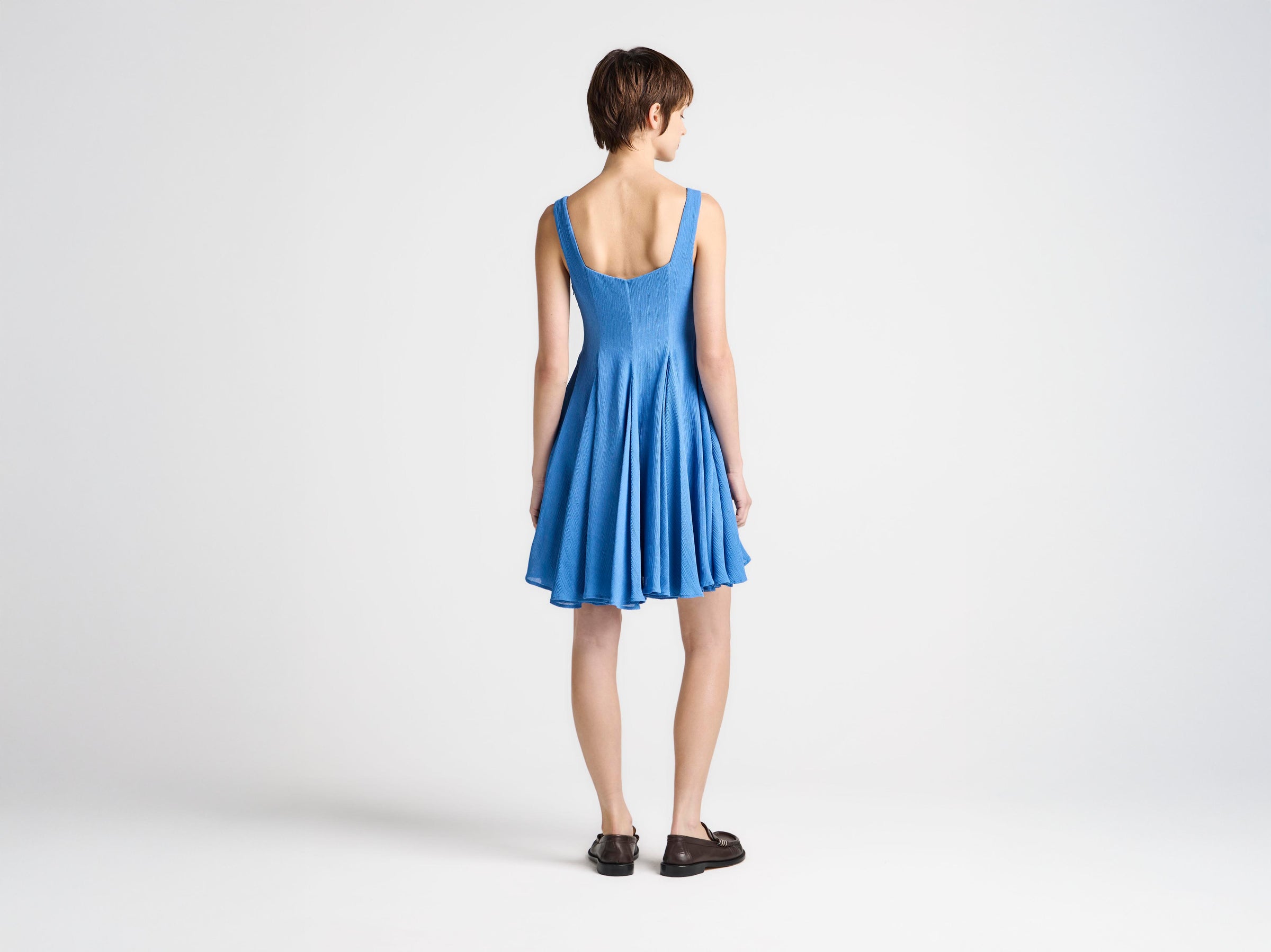 WOMENS BABYDOLL DRESS IN CORNFLOWER BLUE