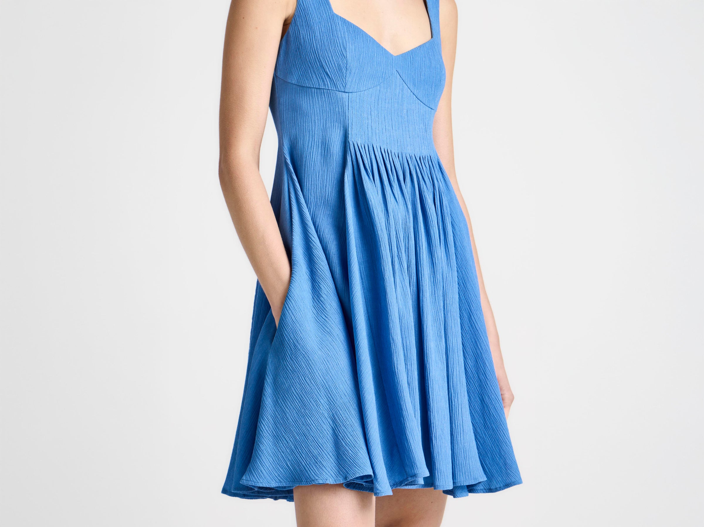 WOMENS BABYDOLL DRESS IN CORNFLOWER BLUE