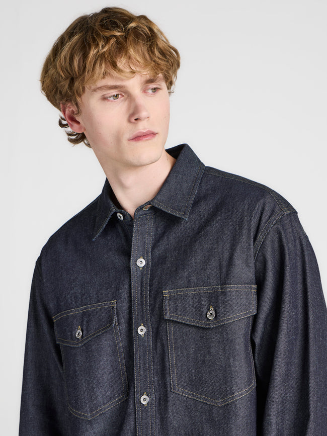 MENS DENIM OVERSHIRT IN INDIGO