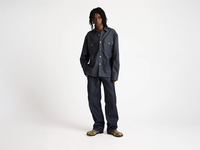 OVERSIZED DENIM SHIRT IN INDIGO