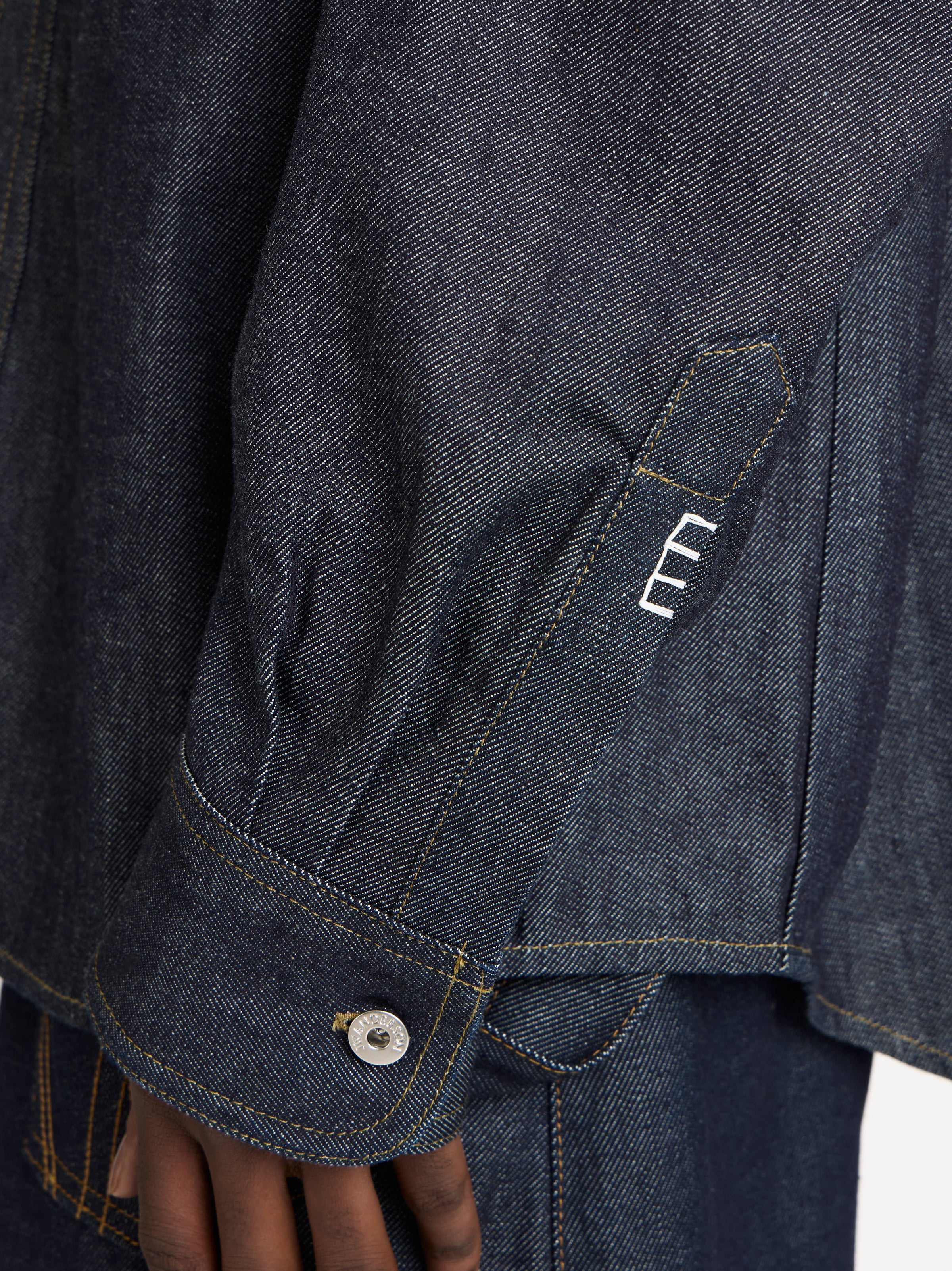 oversized shirt indigo Model Detail 4