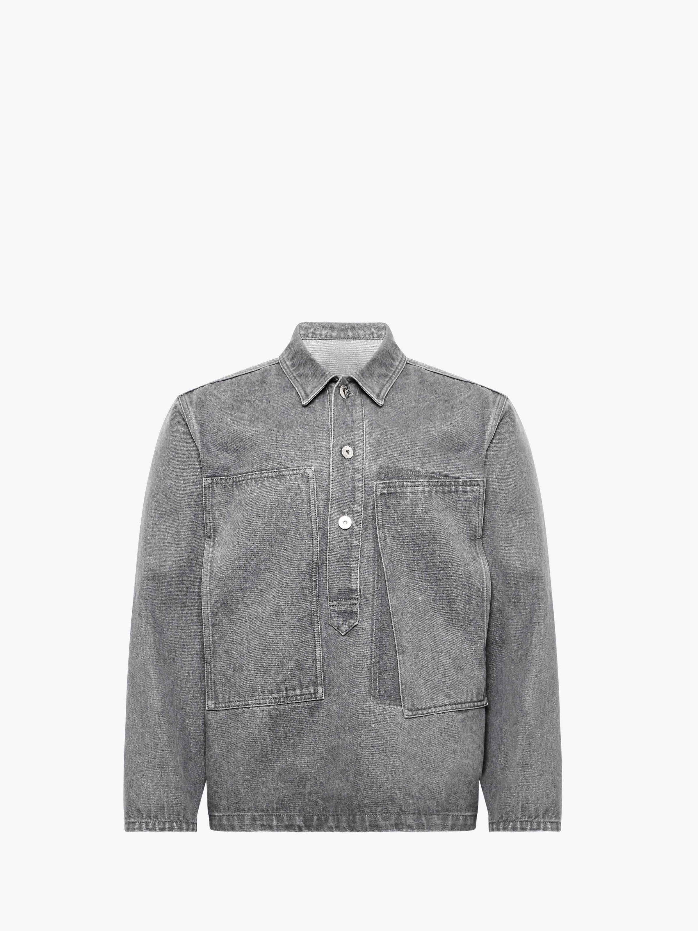 CL_PATCH POCKET RUGBY SHIRT - LIGHT GREY_DS0014PG1837