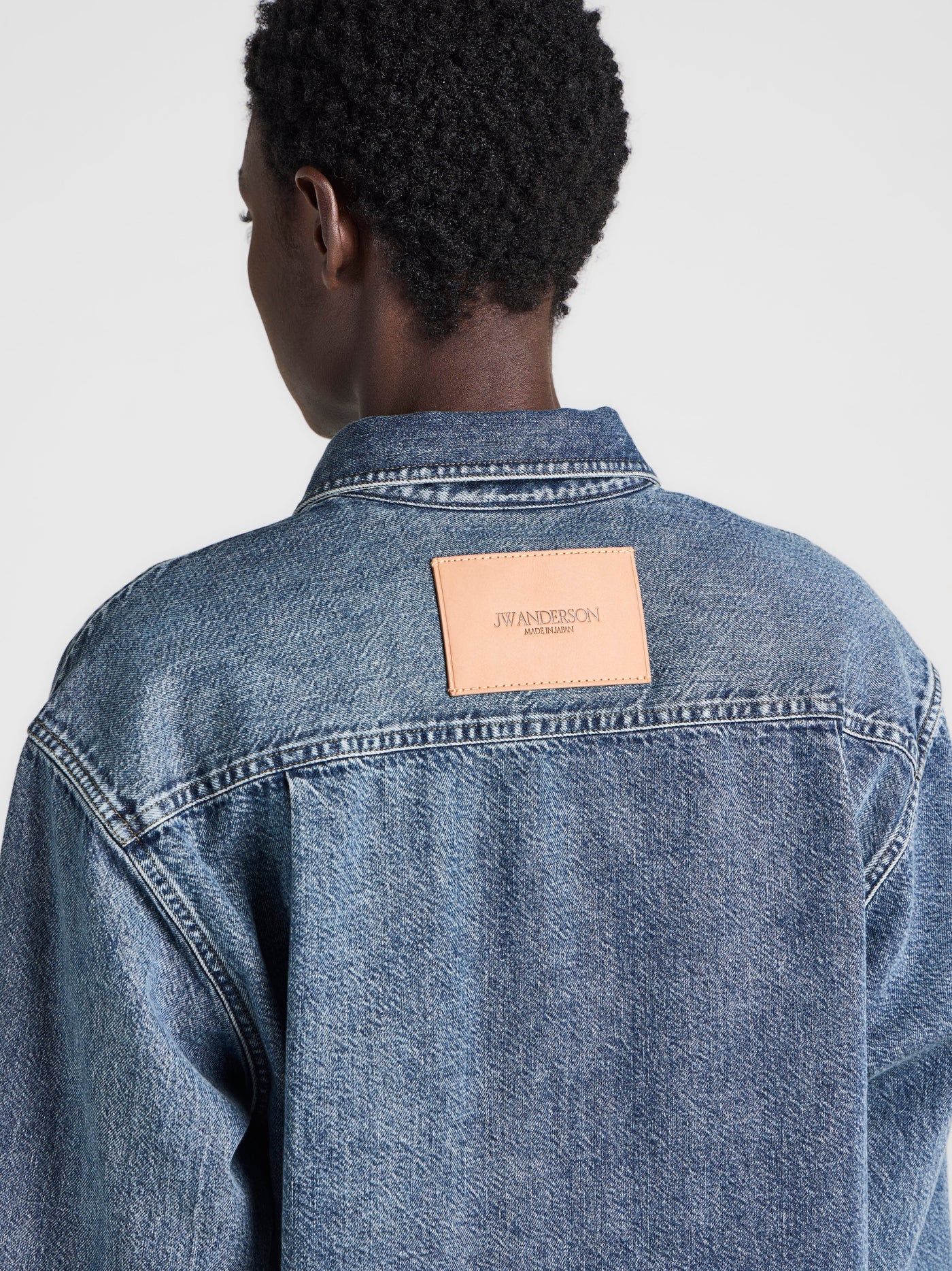 WOMENS OVERSIZED DENIM SHIRT IN MID BLUE