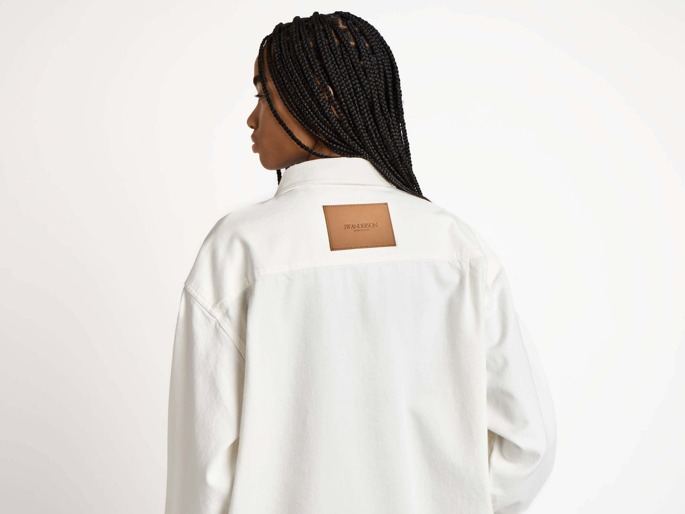 oversized shirt white 1 Model Detail 2