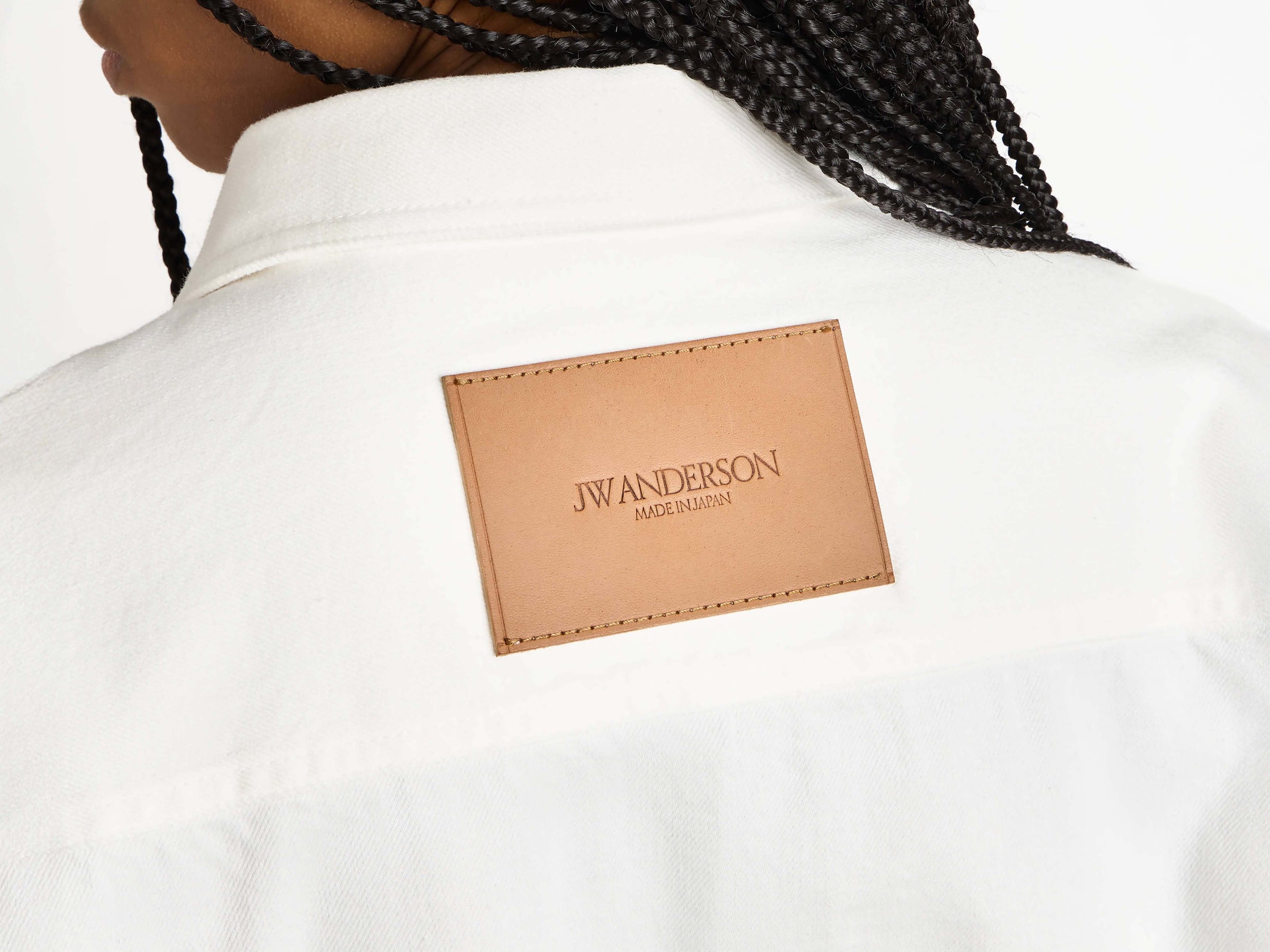 oversized shirt white 1 Model Back 4