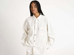 oversized shirt white 1 Model Detail 1