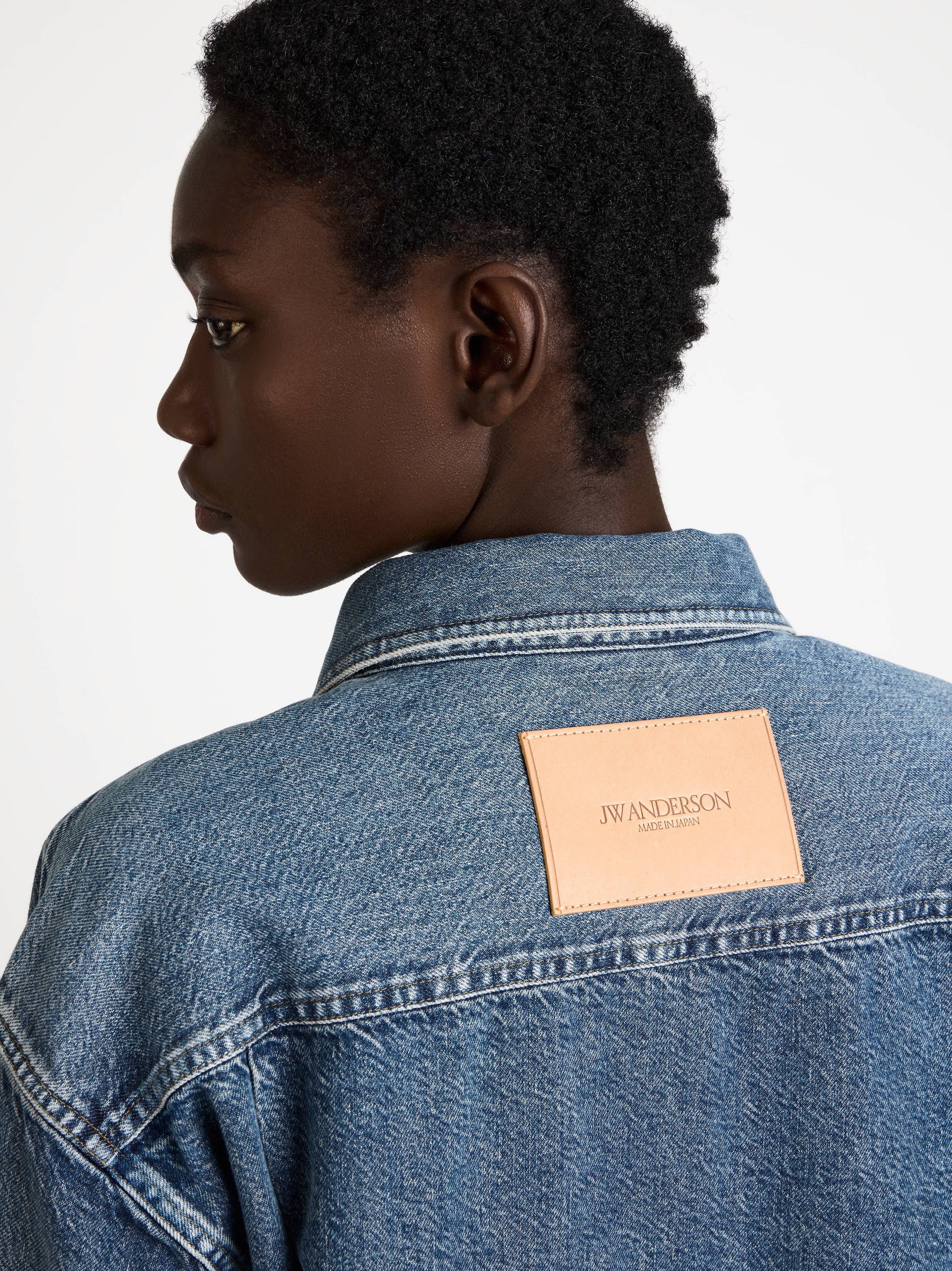 oversized shirt mid blue 1 Model Detail 4
