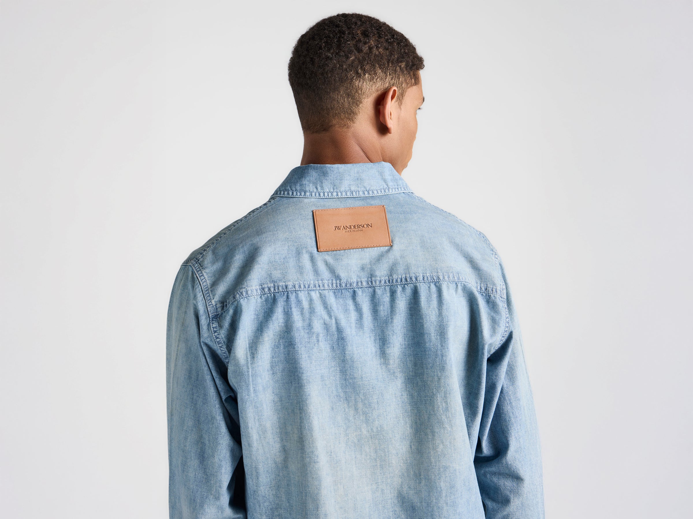 MENS SLANT POCKET SHIRT IN PALE BLUE