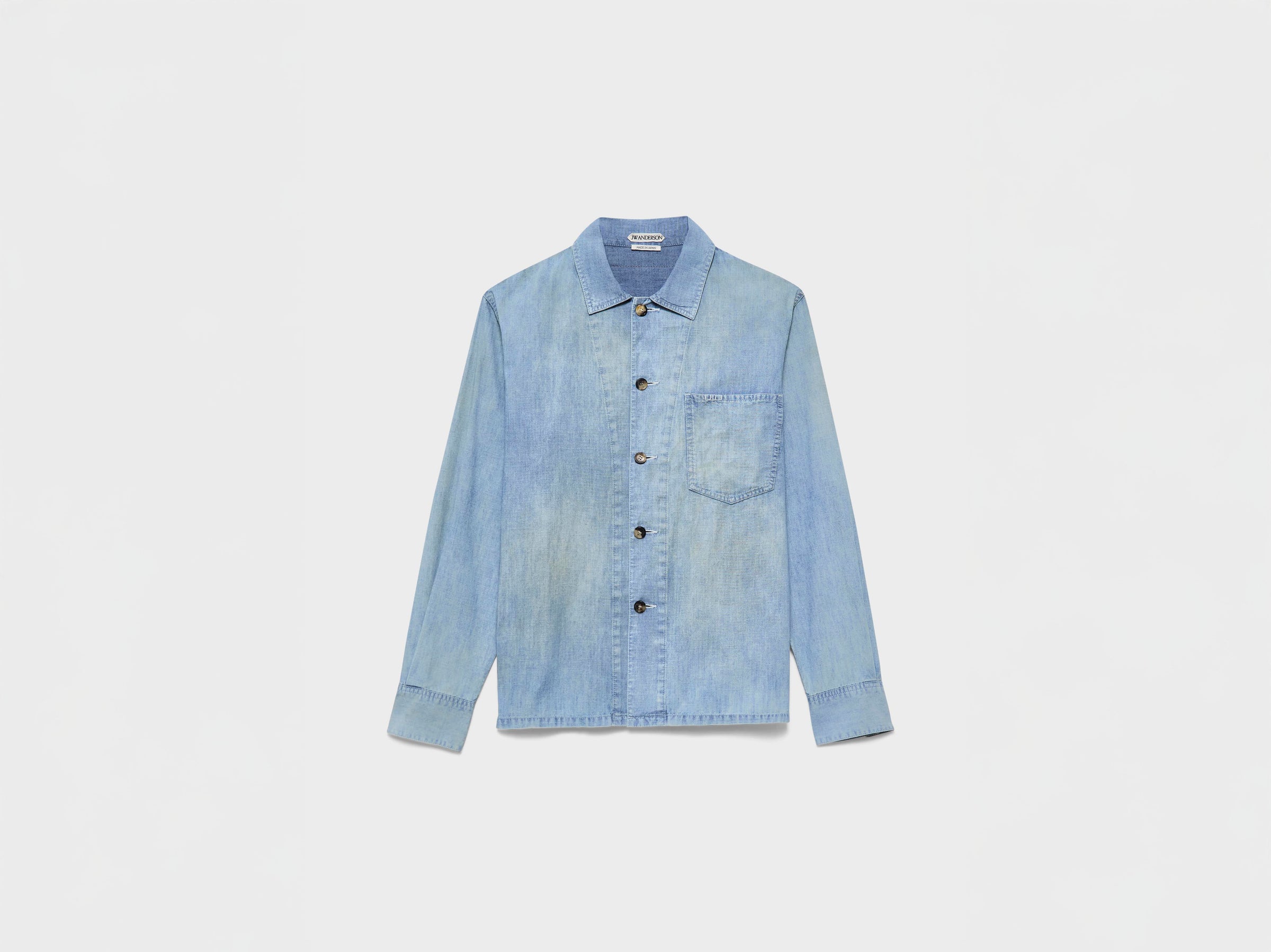 MENS SLANT POCKET SHIRT IN PALE BLUE