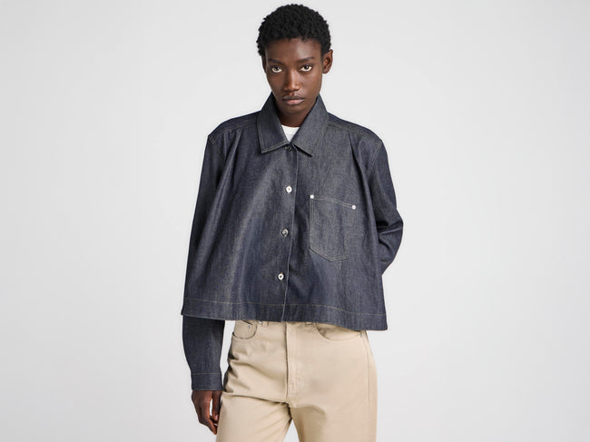 WOMENS FLARE HEM SHIRT IN INDIGO