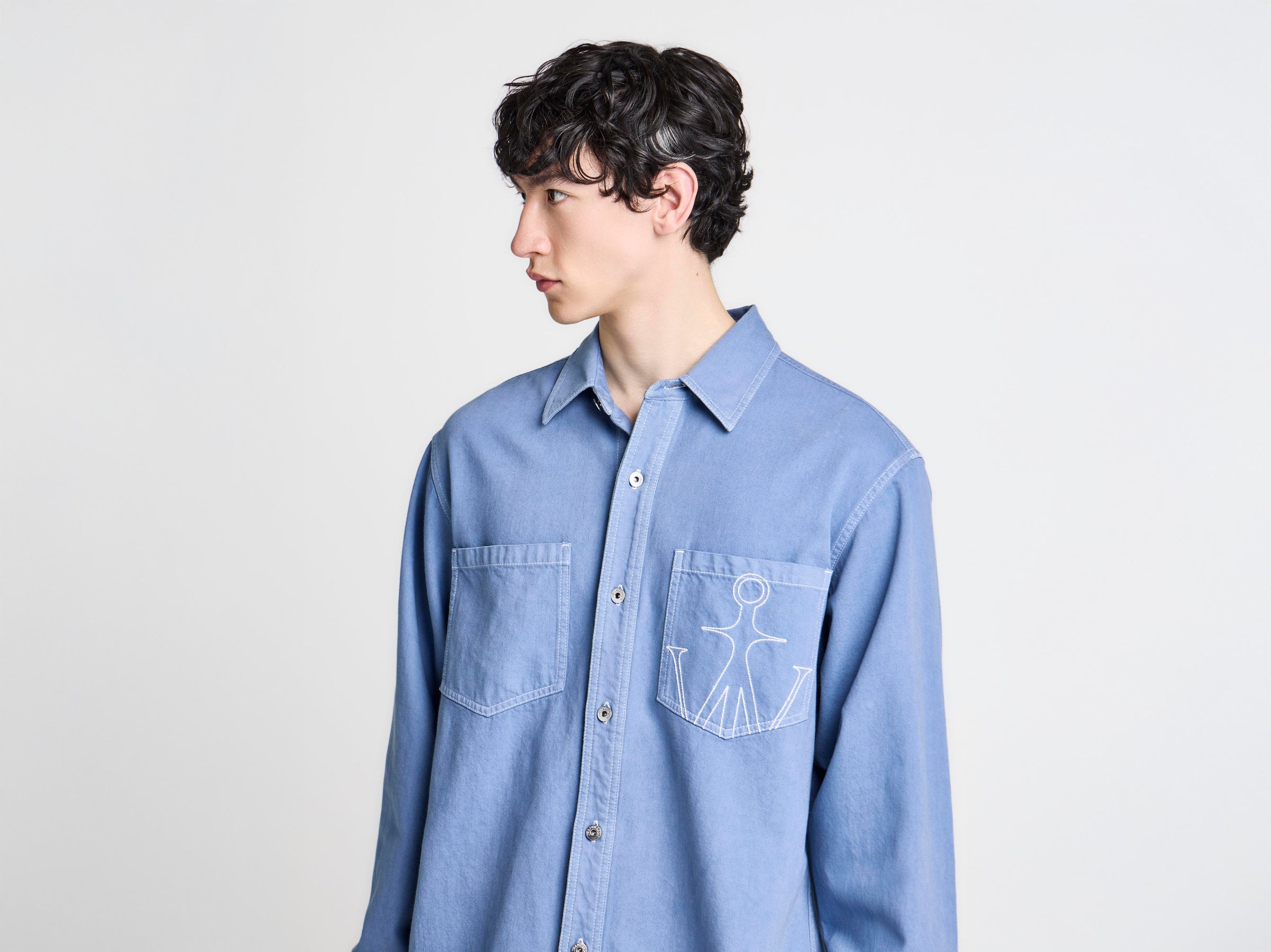 MENS OVERSIZED SHIRT IN FRENCH BLUE