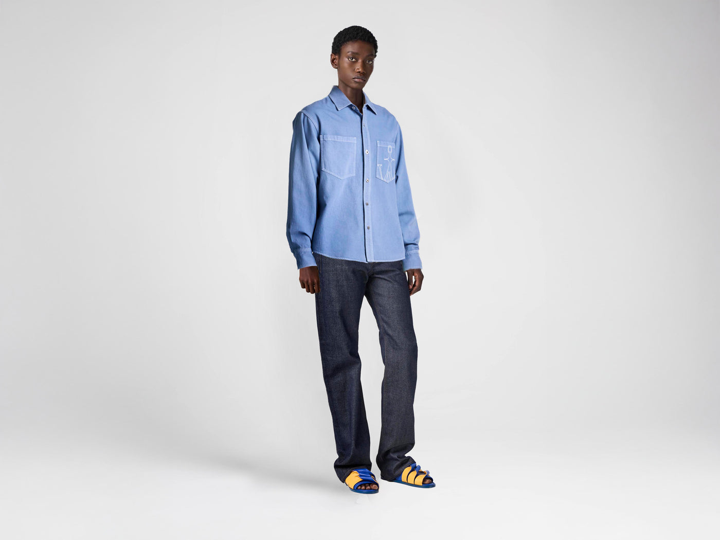 WOMENS OVERSIZED SHIRT IN FRENCH BLUE