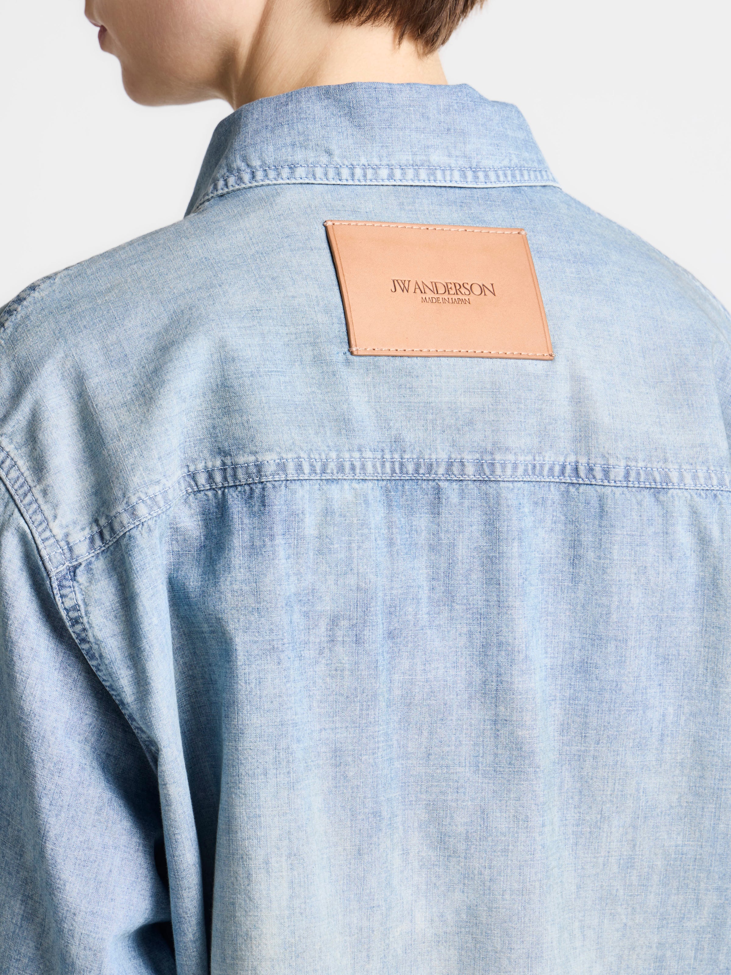 WOMENS SLANT POCKET SHIRT IN PALE BLUE