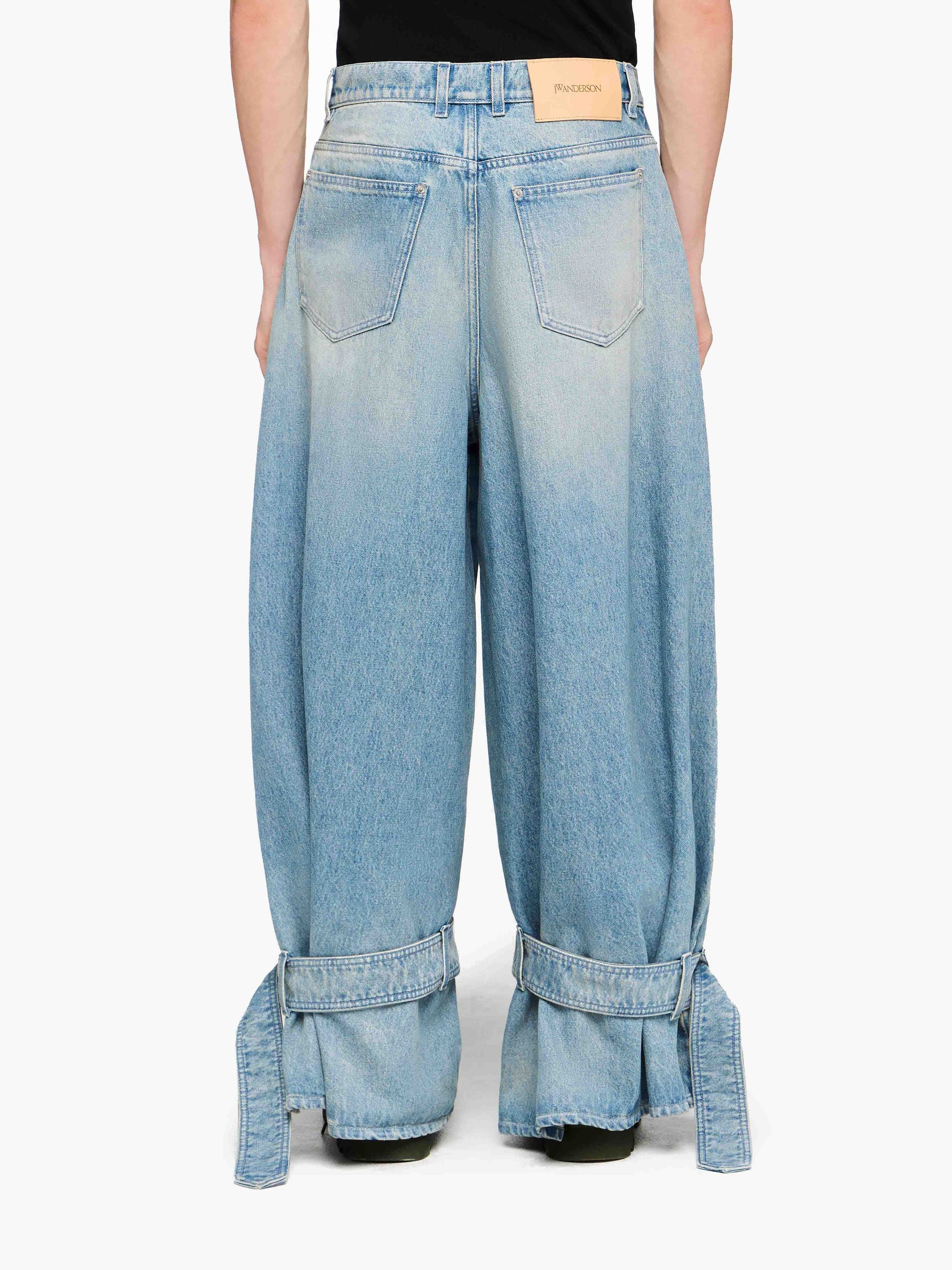 BUCKLED CUFF DENIM JEANS