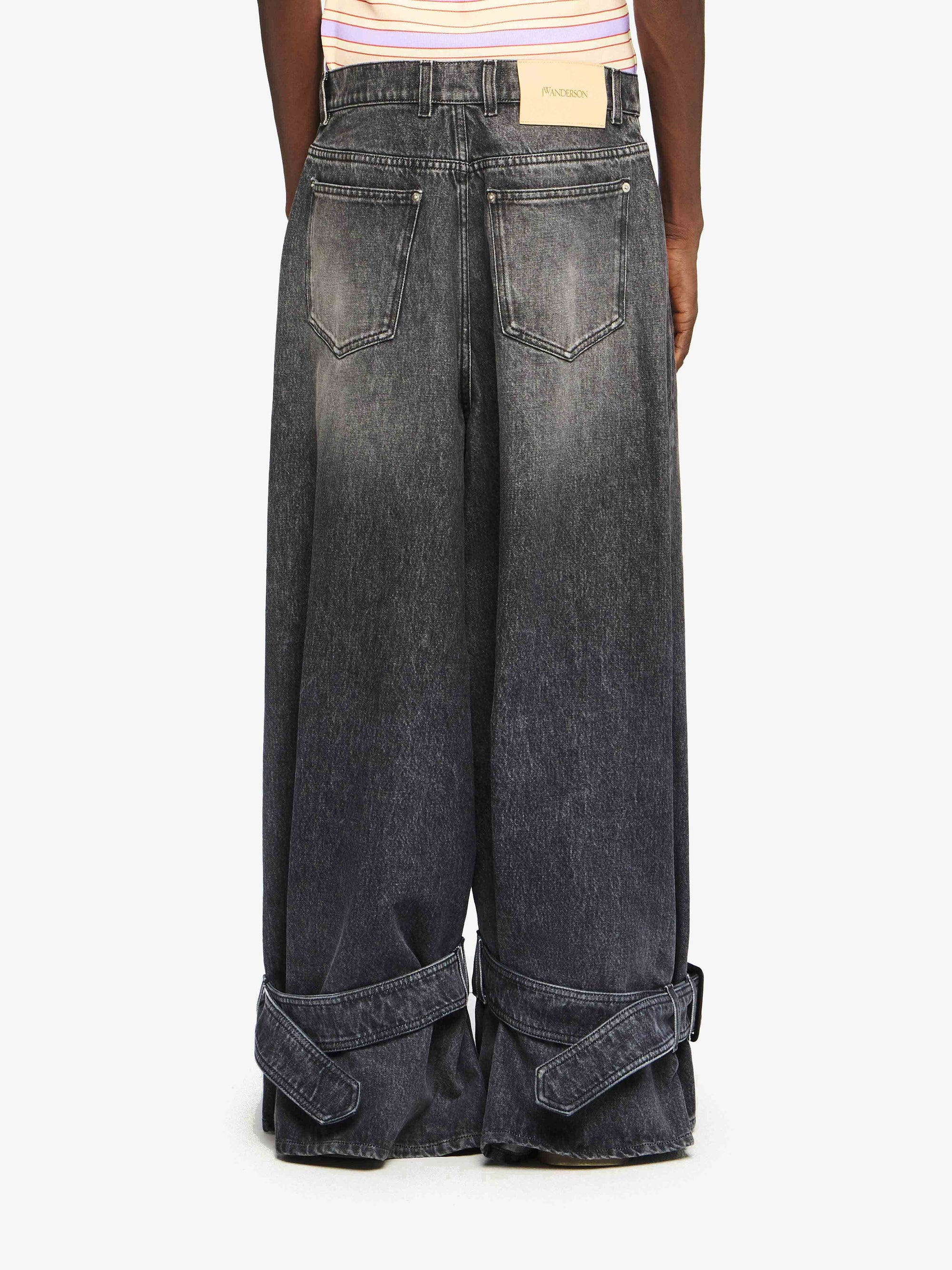 BUCKLED CUFF DENIM JEANS