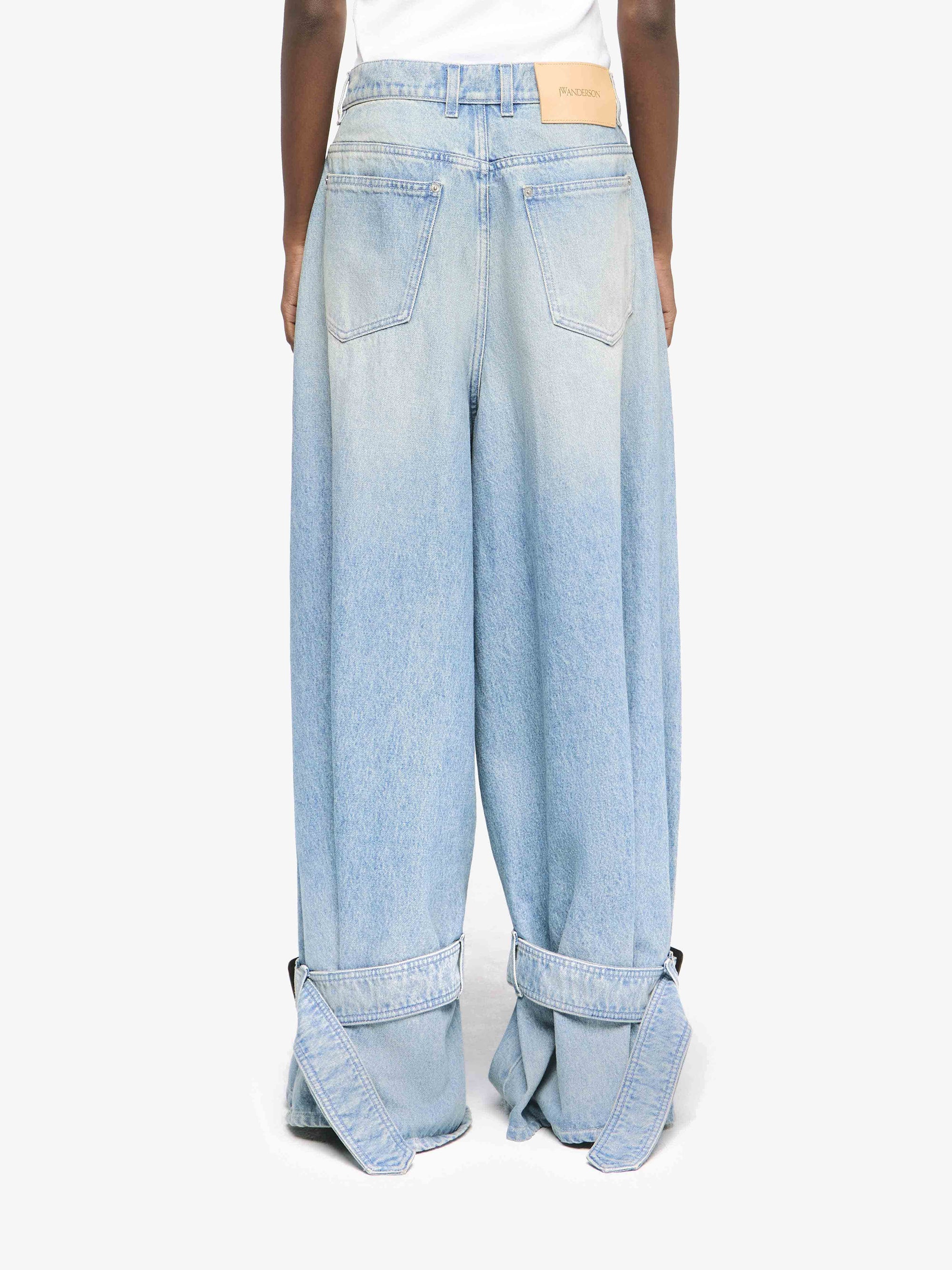 BUCKLED CUFF DENIM JEANS