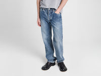 MENS STRAIGHT LEG DENIM JEANS IN MID BLUE