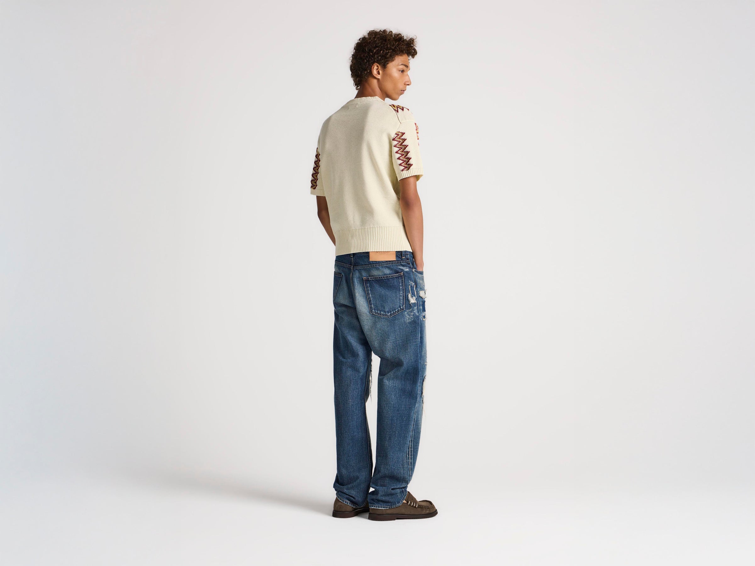 MENS STRAIGHT LEG DENIM JEANS IN DARK-BLUE