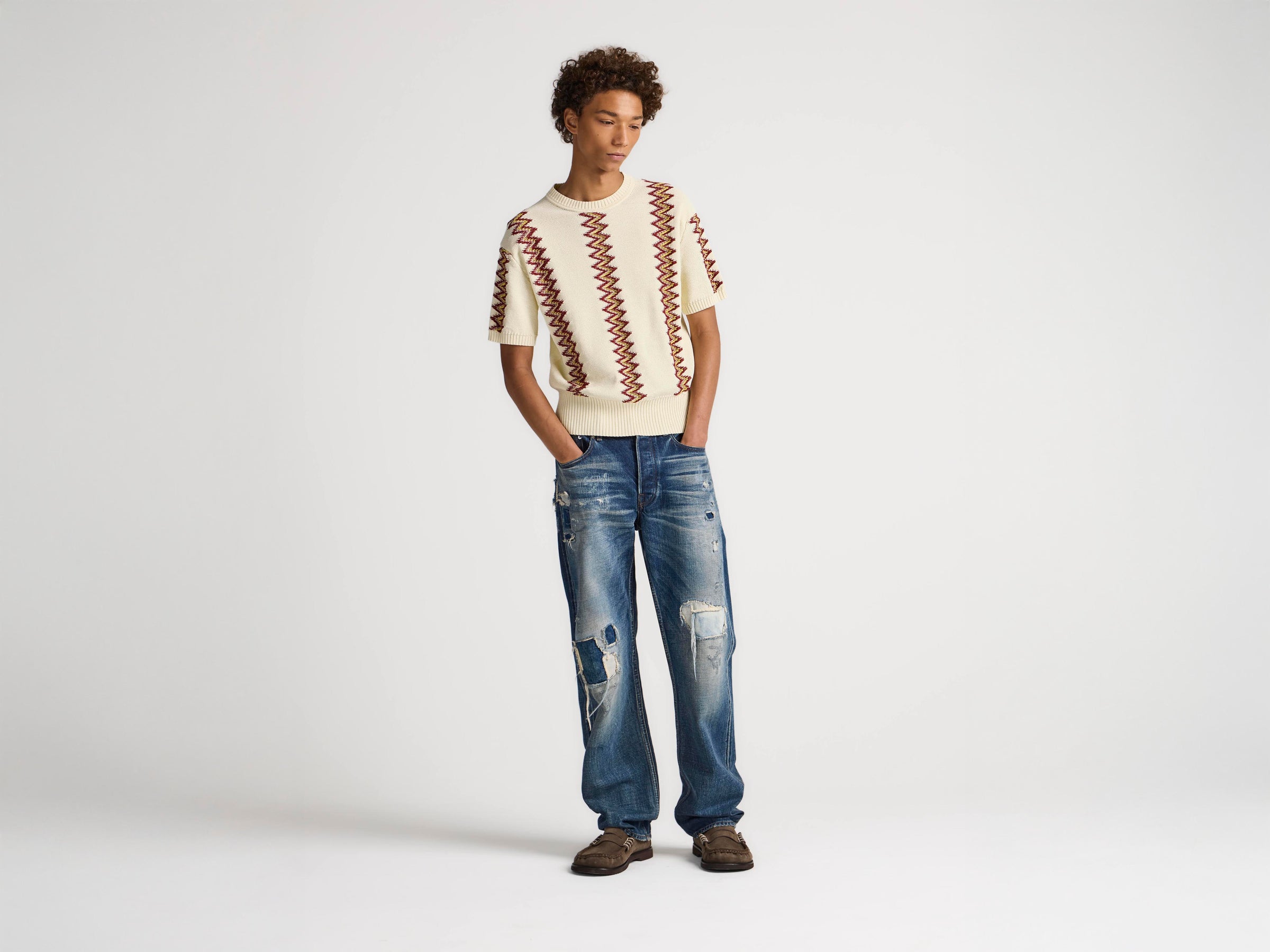 MENS STRAIGHT LEG DENIM JEANS IN DARK-BLUE