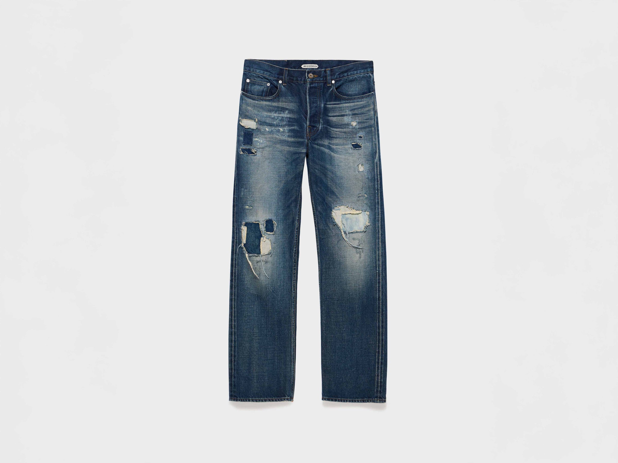 MENS STRAIGHT LEG DENIM JEANS IN DARK-BLUE