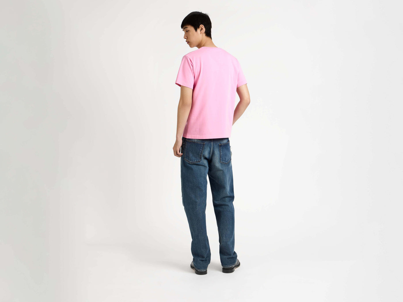 straight leg jeans dark blue Model Back 4