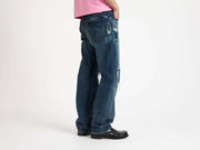 straight leg jeans dark blue Model Back 1